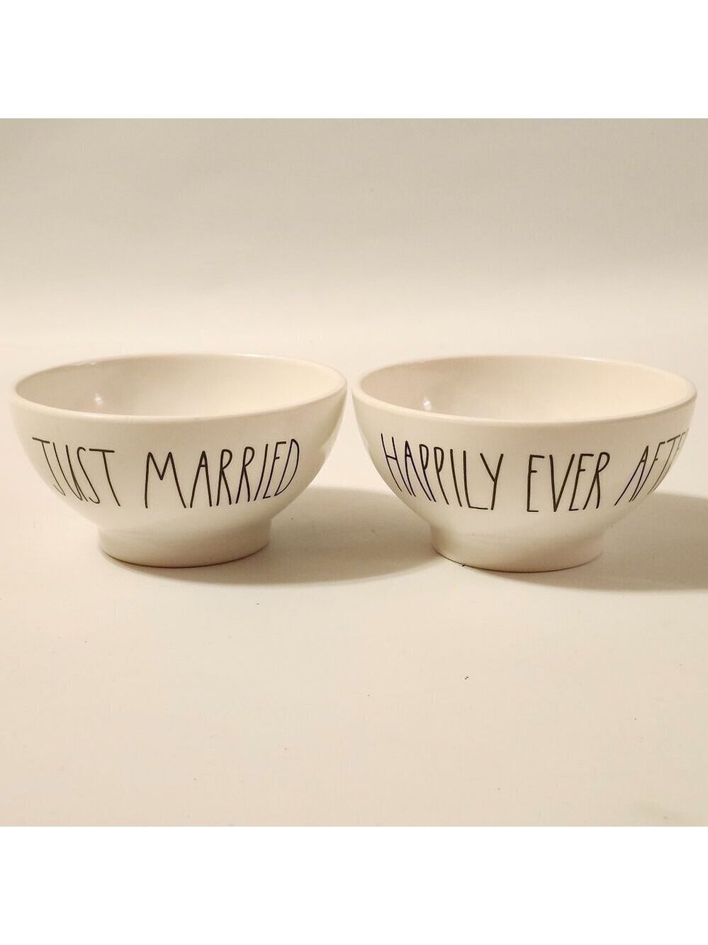 RAE DUNN Artisan Collection by Magenta WEDDING Bowl Set of 2 JUST MARRIED HAPPY